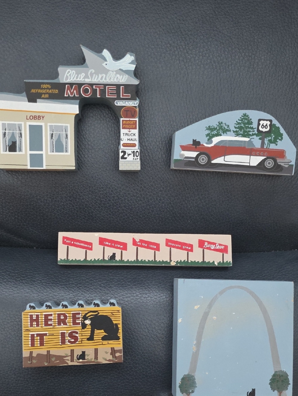 The Cat's Meow ROUTE 66 SET - Blue Swallow Motel Retro Accents - Picture 1 of 7